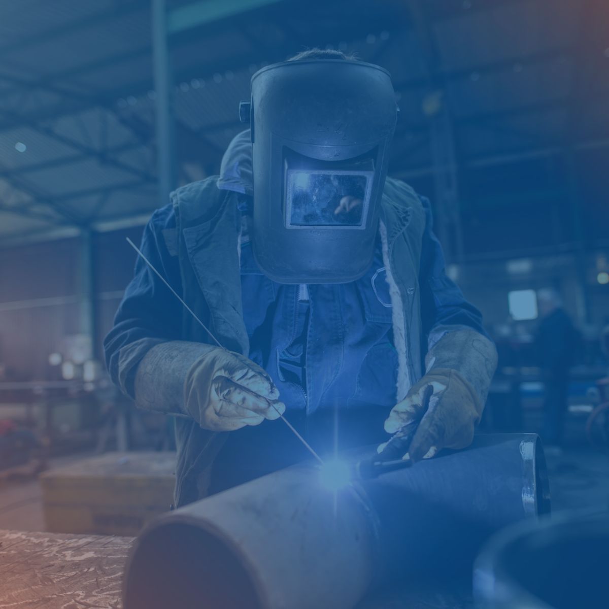 a man welding